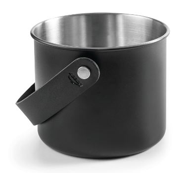 BALDE GELO Ø14CM-1.5L PRETO C/ASA COURO